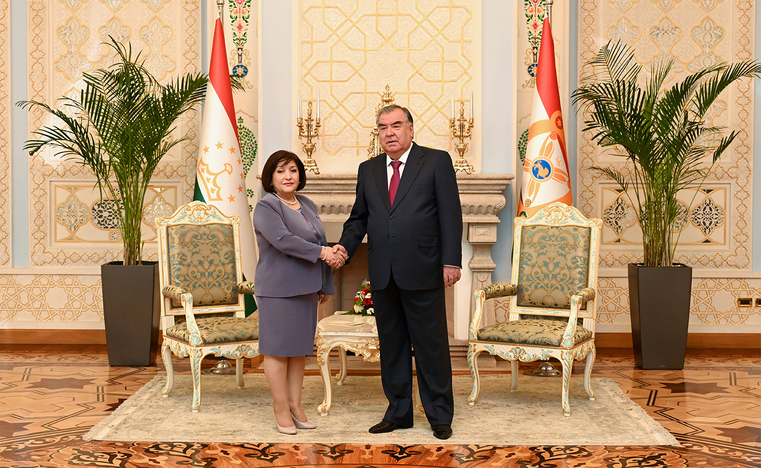 Председатель Милли Меджлиса Сагиба Гафарова встретилась с президентом Республики Таджикистан 